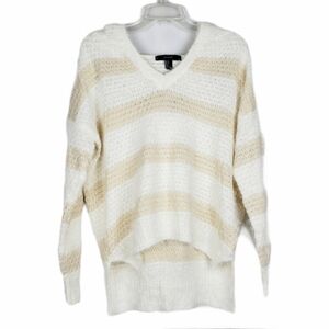 FOREVER 21 eyelash striped sweater hoodie